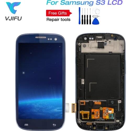 1PCS LCD Screen For SAMSUNG Galaxy S III S3 LCD Display I9300 i9305 Touch Screen display With frame Mobile Phone Replacement