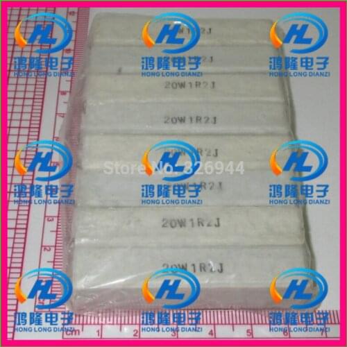 10pcs/lot) 20W 1.2 ohm +/-5% Horizontal cement resistor / 20W 1R2J ohm 5% Cement resistance / 20W 1.2RJ Ceramic resistor