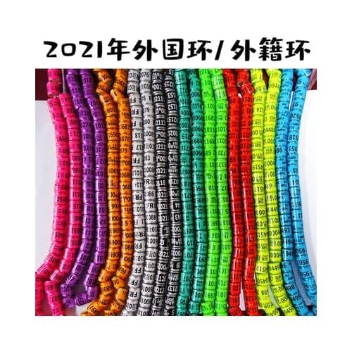 2021 pigeon training supplies aluminium rings for pigeons leg rings identify dove bands 8mm plastic with Al rings 1000pcs/Lot