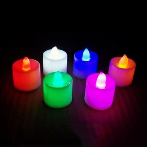 24pcs electronic led candle light decoration props colorful fast flashing automatic color changing Creative birthday