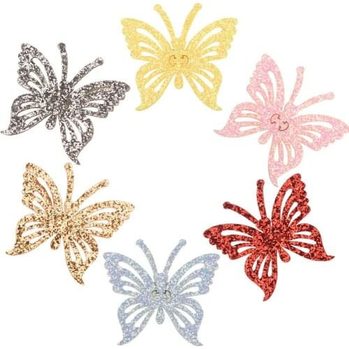 500PCS Kawaii 1.8inch Butterfly Hair Accessories for Girls Hair Bows Hairband Center Glitter Accessory for Making Hairclip