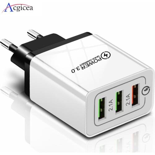 5V 3A USB Charger Quick Charge 3.0 QC 3.0 Fast Charging Adapter 3 USB Mobile Phone Charger For iphone XR XS Max X 7 8 Chargers