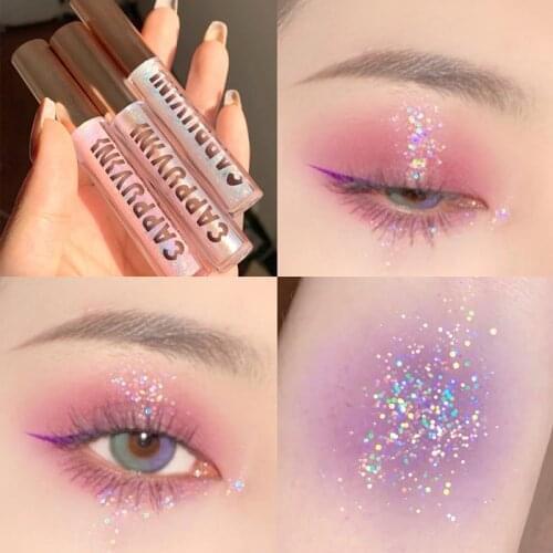 7 Colors Glitter Liquid Eye Shadow Fine Shimmer Pearlescent Sequins Eyeshadow Shine Stars Makeup Multifunctional Cometic TSLM1