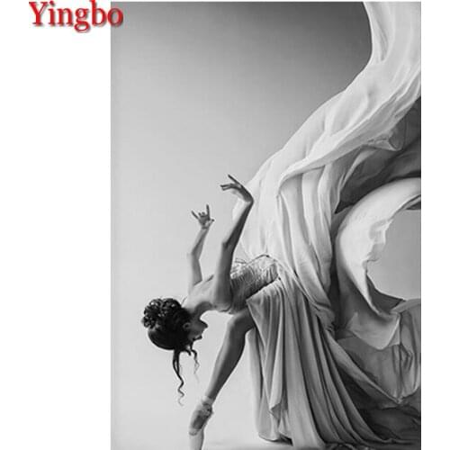 Black And White Dancing Girl 5d diamond painting full square drill embroidery round diamond mosaic Christmas decoration for home