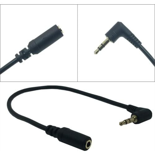 3.5MM Male To Female 90 Degree Right Angled Aux Audio Cable Line 25CM