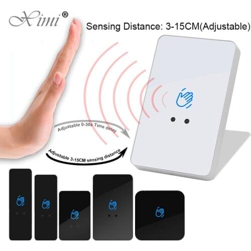 Contactless No Touch Sensor Exit Switch Induction Type Release Exit Button Switch Access Control DC12V/24V With LED