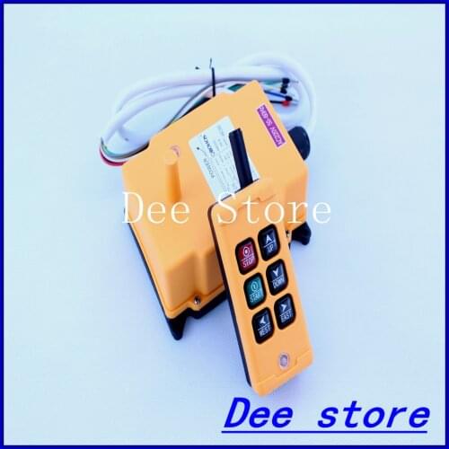 Free Shipping 6 Channels 1 Transmitter 1 Speed Control Hoist Crane Radio Remote Control Push Button Switch System
