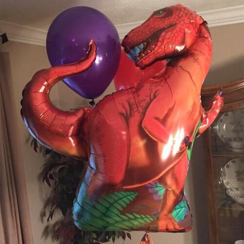 Large 3D Walking Dinosaur Balloon Happy Birthday Boy Jungle Party Birthday Party Decoration Jurassic Toy Aluminum Foil Balloons