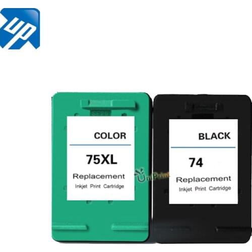 UP brand 2pcs Ink Cartridge replacement for HP 74 75 CB335WN CB337WN for HP Deskjet D4260 D4280 Officejet J5725 J5700 J5740