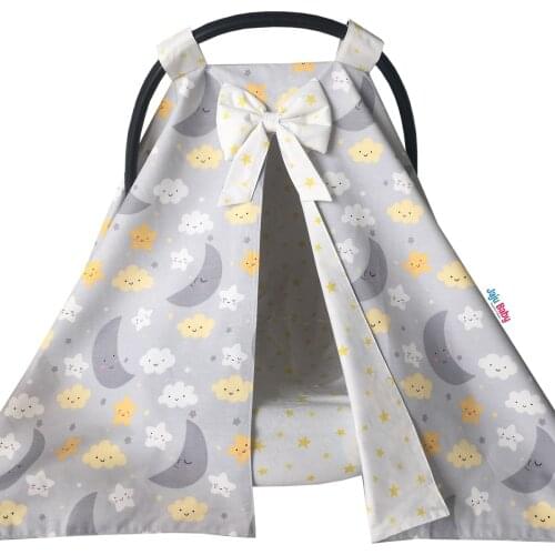 Jaju Baby Handmade, Gray Moon-Cloud Patterned Stroller Cover and Inner Sheet, Stroller Cover, Stroller, Stroller Sheet