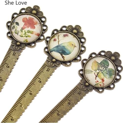 Chzimade 1Pcs/lot 10cm Vintage Flower Bird Sewing Ruler Mini Quilting Patchwork Ruler Tools Set