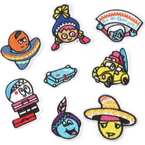Children Cartoon Anime Role Sticker Embroidered Strip Iron on Patch for Garment Apparel Diy Accessory