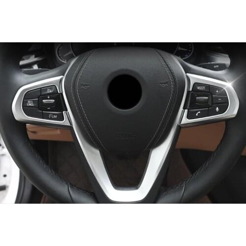 For BMW 5 Series G30 2017-2019 Car-Styling ABS Chrome Interior Steering Wheel Button Frame Trim For BMW X4 G02 2018