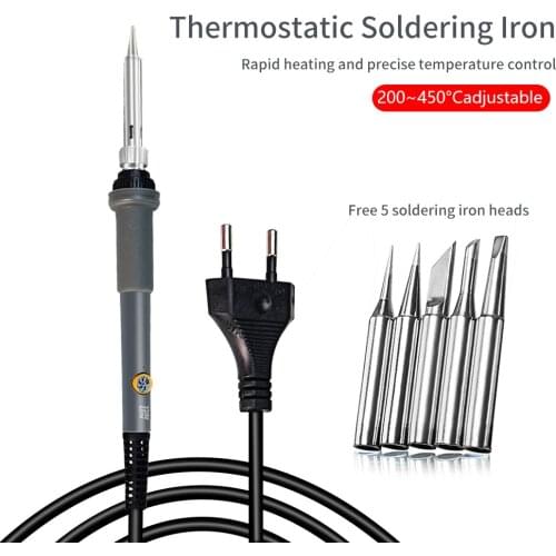 Wanptek Adjustable Temperature Electric Soldering Iron 220V 110V 60W Welding Solder Rework Station Heat Pencil Tips Repair Tool