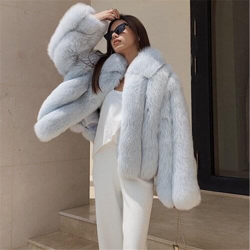 FURSARCAR Blue Fur Coats