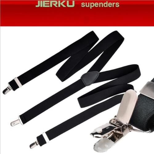 JIERKU Suspenders Womans Braces Leather 3Clips Suspensorio Fashion Trousers Strap 2.5*100cm JK3C03