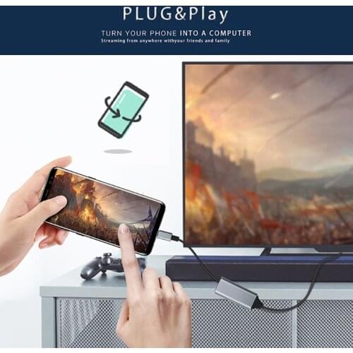 USB C to HDMI Cable (4K@60Hz) Type-C to HDMI Cord, Thunderbolt 3 Compatible for MacBook Pro 2018 2017 Air S21 S20