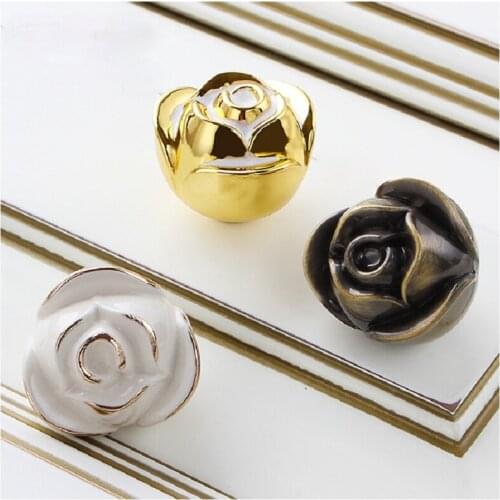 Kitchen Cupboard Furniture Cabinet Cloest door Handles Rose Shaped Cabinet Drawer Knobs Door Knobs Pull Handles free shipping
