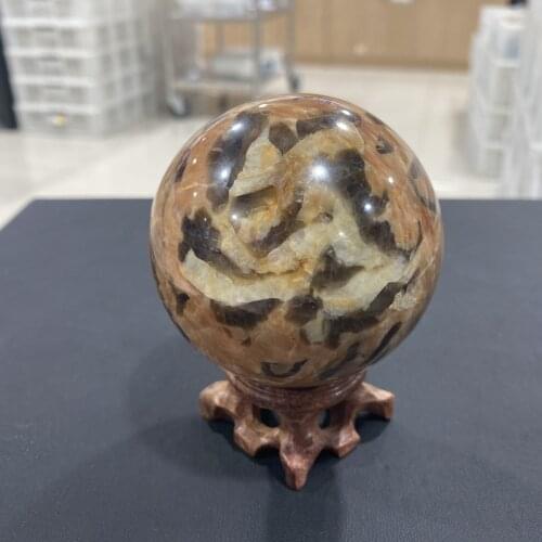 Natural Rare High Quality Yellow Moon Stone Quartz Crystal Sphere Healing Collection Meditation DecorHome Decoration Gift