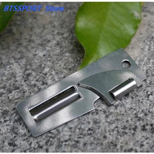 New Stainless Steel 2 in 1 EDC Pocket Multi Tool Outdoor Can Opener Fruit Multi Peeler Cutter 2\" Double Peeler
