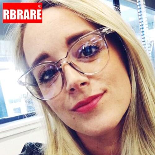 RBRARE Round Glasses Frame Retro Myopia Glasses Transparent Flat Light Student Work Glasses Safety Espejuelos Graduados De Mujer