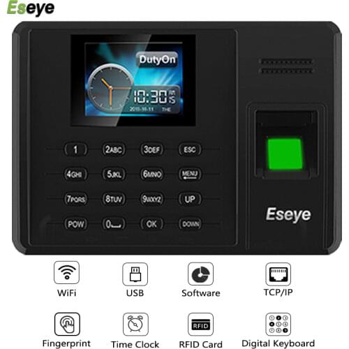 Eseye Attendance System Fingerprint TCPIP USB Password Office Time Clock Employee Recorder Device Biometric Time Attendance