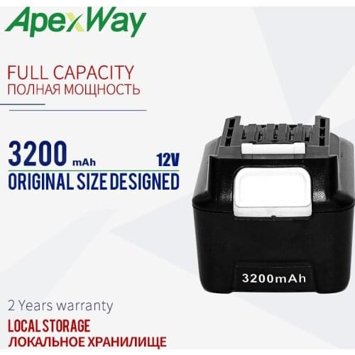 ApexWay 12V BL1041 3200mAh Rechargeable Battery for Makita BL1040 BL1040B BL1015 BL1020B BL1041 BL1041B BL1016 BL1021