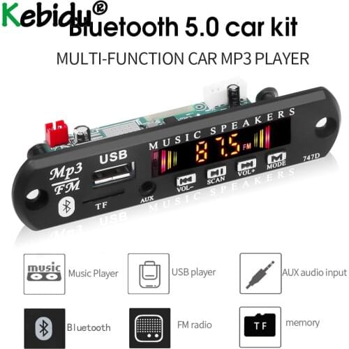 5V 6W Bluetooth 5.0 Speaker MP3 Player Decoder Board Recording FM Radio TF USB 3.5 Mm AUX Module Receiver Car Kit Audio