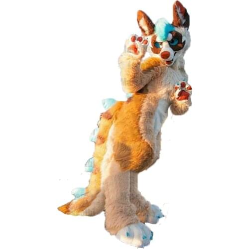 Plush Fursuit Husky Dog Fox Mascot Costume Furry Animal Role-playing Suit Fancy Party Game Clothes One-piece Stage Show Adult