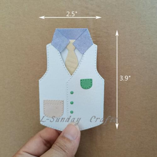 Die Cuts Vest Tie Metal Cutting Dies Stencils Scrapbooking Embossing Paper Card Making Craft Decor