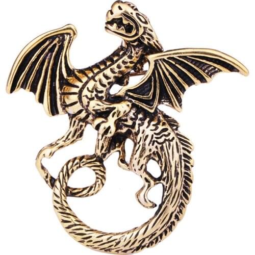 Vintage Small Dragon Designer Brooch Pin Metal Animal Casual Best Gifts for Women and Men Wedding Jewelry Accessories Online