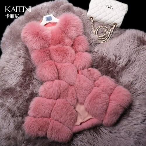 Luxury Autumn Winter Womens Genuine Natural Fox Fur Vest Lady Slim Waistcoat Gilet VF0265