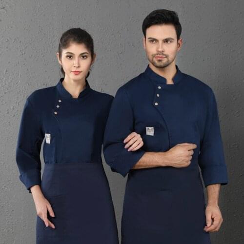 Long Sleeve Cook Work Uniforms Food Service Chef Tops Restaurant Hotel BBQ Kitchen Chef Uniforms Catering Overalls Outfit Coats