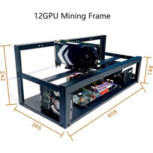 Steel Open Air Miner Mining Frame Rig Case Up to 8 GPU for Bitcoin Crypto Coin Currency Mining Digital currency Virtual