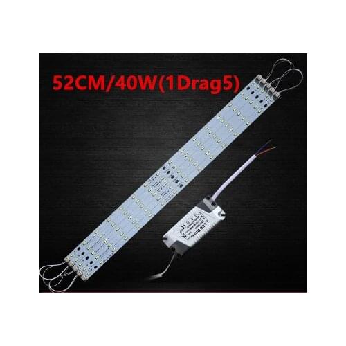 Led Ceiling Lamp Reconstruction Rectangular Light Bulb Light Bar Lamp Beads Core Board Lights White Bright 52cm 40W 1 Drag 5