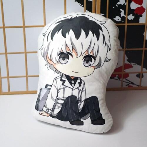 Tokyo Ghoul ken kaneki pillow doll Anime Kaneki Ken figure short plush stuffed toy cosplay double sided pillowcase 45cm for gift