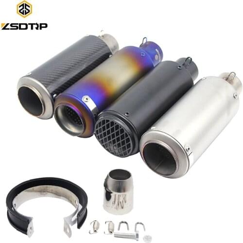 ZSDTRP 51mm Universal Motorcycle SC Racing Exhaust Muffler Modified Pipe Stainless Steel Carbon Fiber R1 R3 R6 ER6N