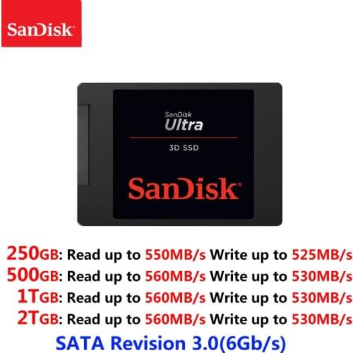 Sandisk ULTRA 3D Internal Solid State 250GB 500GB 1TB 2TB up to 560MB/s Disk Hard Drive SATA Revision 3.0 SSD for Lapton Desktop