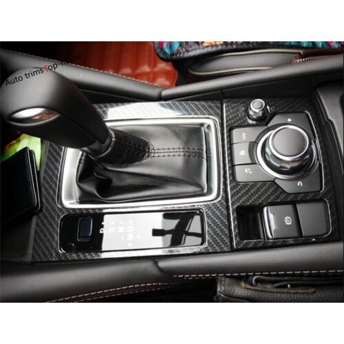 Yimaautotrims Carbon Fiber Style Interior Fit For Mazda 6 2016 2017 Gear Box Shift Gearshift Panel Decoration Cover Trim