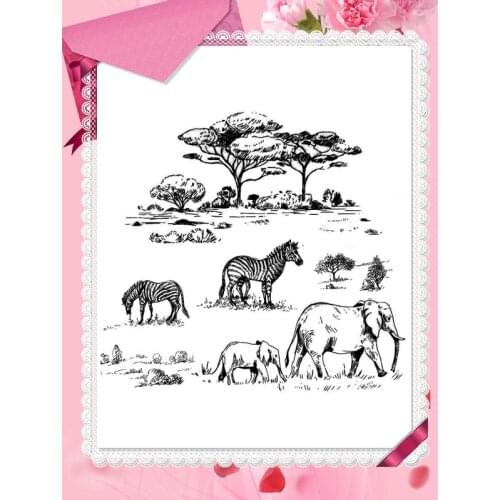 Zebra Elephant DIY Silicone Clear Stamp Cling Seal Scrapbook Embossing Album Decor Craft