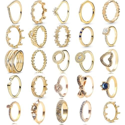 European Style Gold Color Stackabl Ring Crown Flower Finger Ring for Women Wife Wedding Engagement Jewelry Special Offer