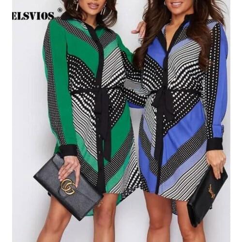 New Lady Office Buttons Floral Print Dress Autumn Winter Fashion Bandage Cardigan Dresses Elegant Holiday Party Shirts Dresses