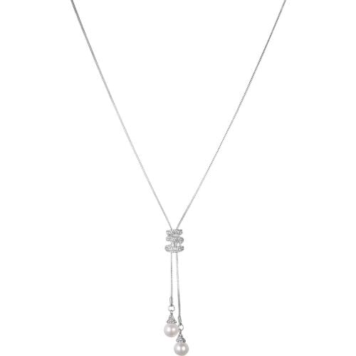 New Pearl Necklace Rhinestone Long Tassel Sweater Chain Women Jewelry Statement Necklaces Pendants For Festival Party