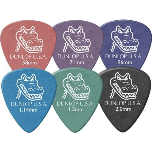 1PCS Dunlop Gator Grip Guitar Pick Plectrum Mediator Vintage Guitar Parts Accessories Guitar Picks 0.58/0.71/0.96/1.14/1.50/2mm