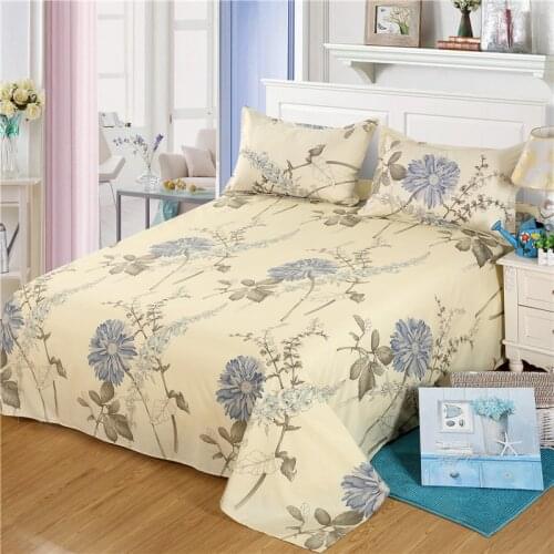 1pcs Floral Sanding Bed Sheet Bedding Coverlet Flat Sheet Flower Bed Cover Bed Sheet Soft Warm Bed sheets without pillowcase