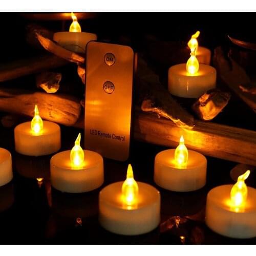 12pcs/pack LED Candle Tea Light Flameless Candles Light Battery Candles Light LED tealight with Remote for Party Wedding Decor