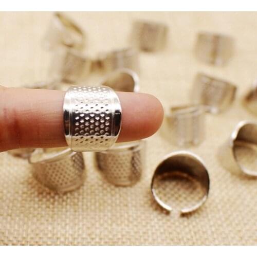 5pcs/lot costura Finger Protector Sewing Thimbles Adjustable Ring Thimble Quilting Tools Sewing Handworking DIY Tools