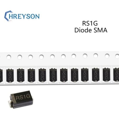 50Pcs SMD Recovery Rectifier Diode RS1K RS1J RS1B RS1M RS1G RS2M RS1D RS1A 1A 50V 100V 200V 400V 600V 800V 1000V DO-214AC SMA