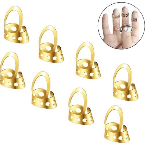 8pcs Open Design Adjustable Stainless Steel Fingerpicks Acoustic Guitar Banjo Finge Picks Stringed Musical Instruments Accessory