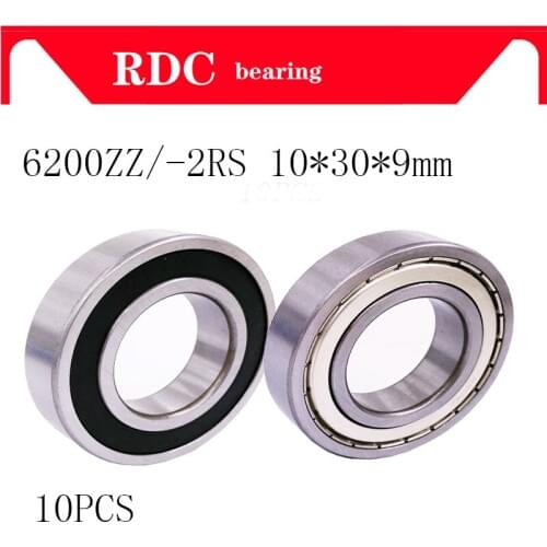 Free shipping10pcs 6200ZZ 6200z 62002RS 6200 Miniature deep groove ball bearing 10*30*9 mm